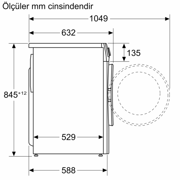 CGA252XVTR Çamaşır Makinesi 10 kg 1200 dev./dak., Gümüş