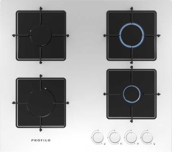 ON36P2O12D Gazlı Ocak 60 cm Sert cam, Beyaz