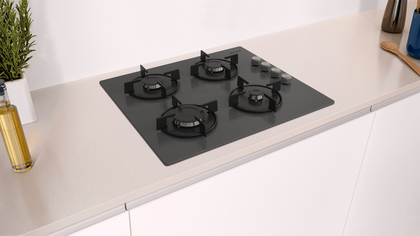 OO36P9O10D Gazlı Ocak 60 cm Sert cam, Platin gri