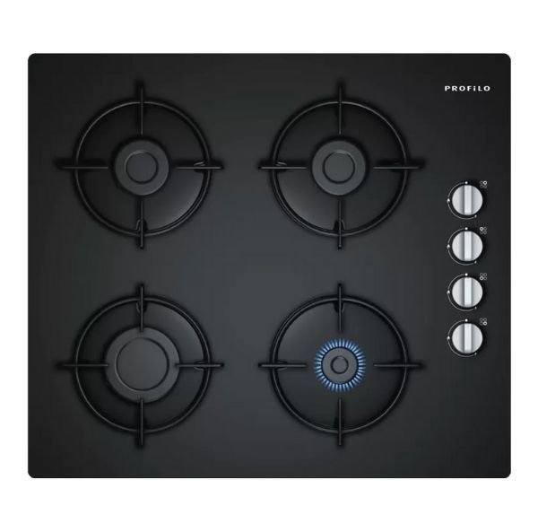 OO36P6B10D Gazlı Ocak 60 cm Sert cam, Siyah