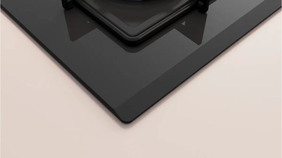 OE36K6P10D Gazlı Ocak 60 cm Sert cam, Siyah