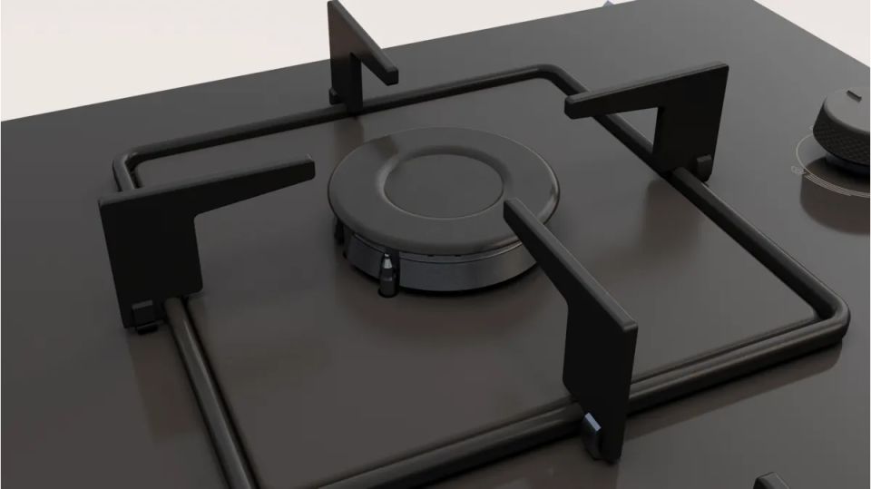 OE36K6P10D Gazlı Ocak 60 cm Sert cam, Siyah