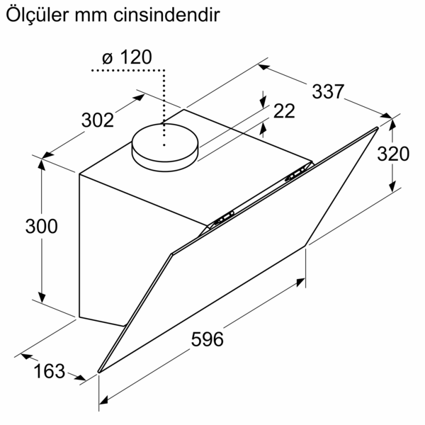 DVK6J469 Duvar Tipi Davlumbaz 60 cm Siyah Cam