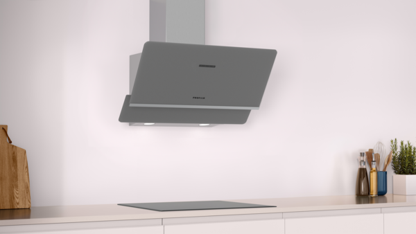 DVK8J671 Duvar Tipi Davlumbaz 80 cm Platin gri cam yüzey