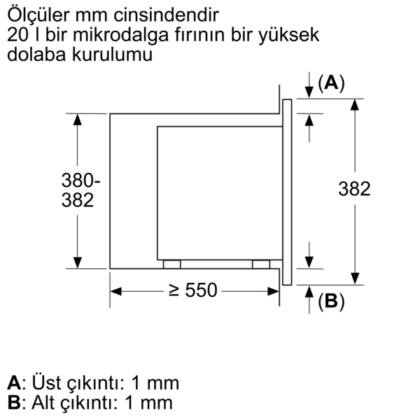 FRIAT8AB Ankastre Mikrodalga Beyaz