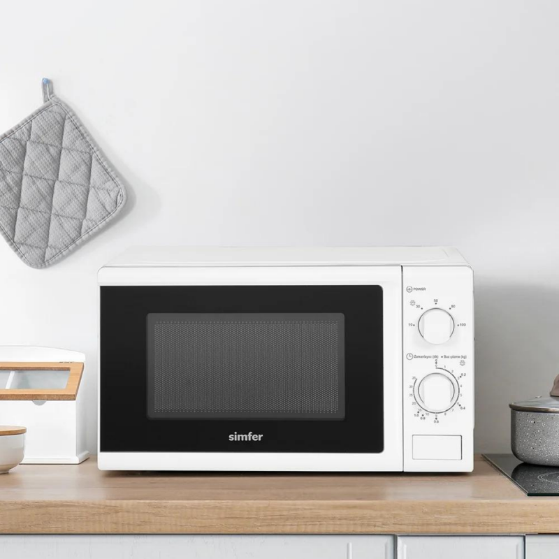 SK 4601 Mekanik Mikrodalga Fırın, 700W, 20 Litre, Beyaz
