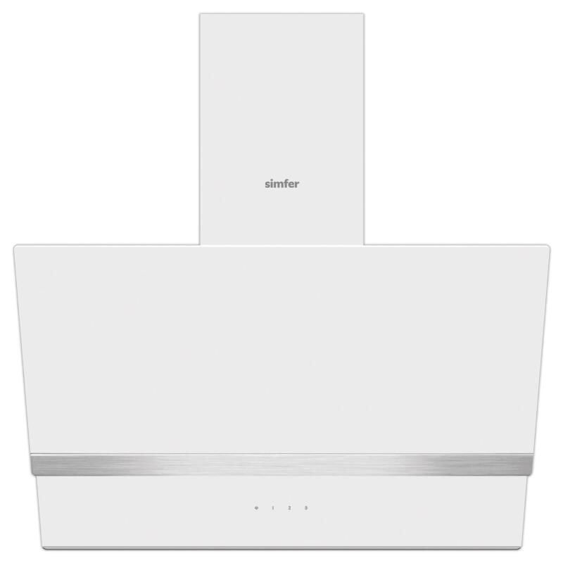 Simfer 8739 60Cm Premium Beyaz 2 Cam, Inox Dekorlu Davlumbaz