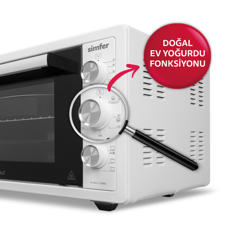 Simfer 4552 Turbo Beyaz Midi/Mini Fırın, 1400W, 45 Litre