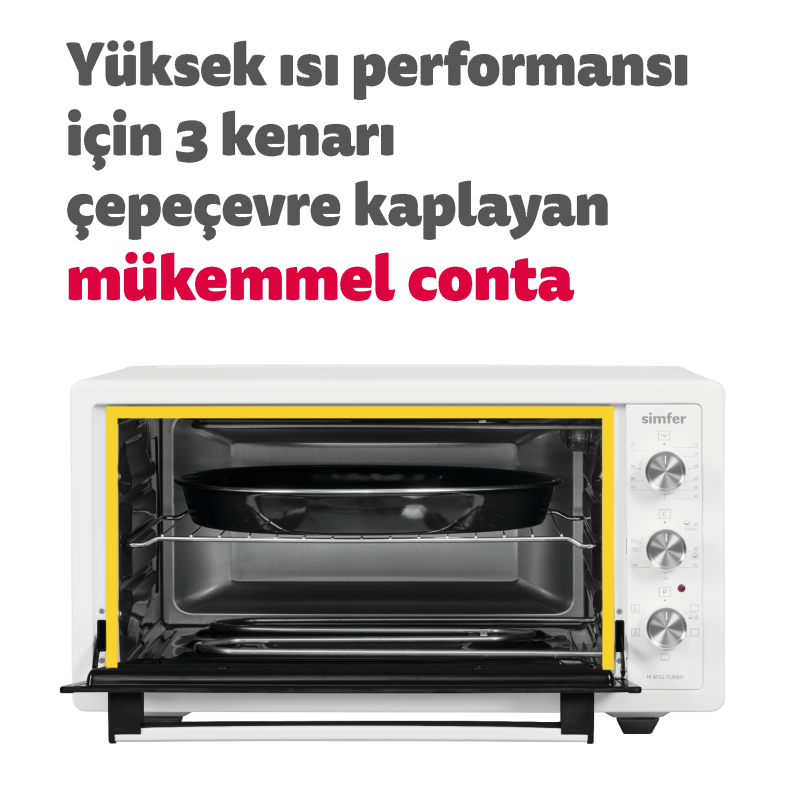 Simfer 4552 Turbo Beyaz Midi/Mini Fırın, 1400W, 45 Litre
