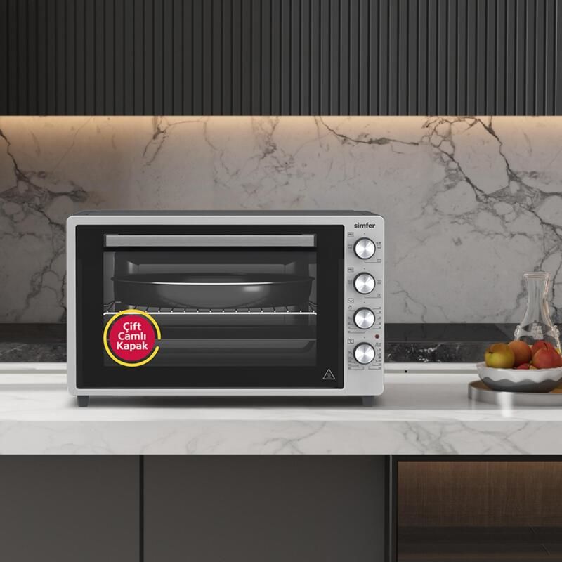 Simfer 7033 İnox Gri 70 Litre Pro Turbo Midi/Mini Fırın, 2000W
