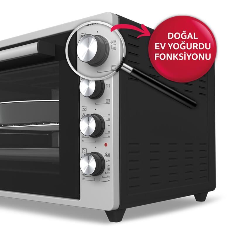 Simfer 7033 İnox Gri 70 Litre Pro Turbo Midi/Mini Fırın, 2000W
