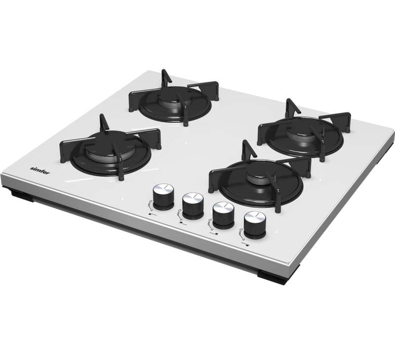 Simfer T3036N 4G Set Üstü Emaye Izgara Cam Ocak, LPG Dönüşümlü, 60 cm, Beyaz