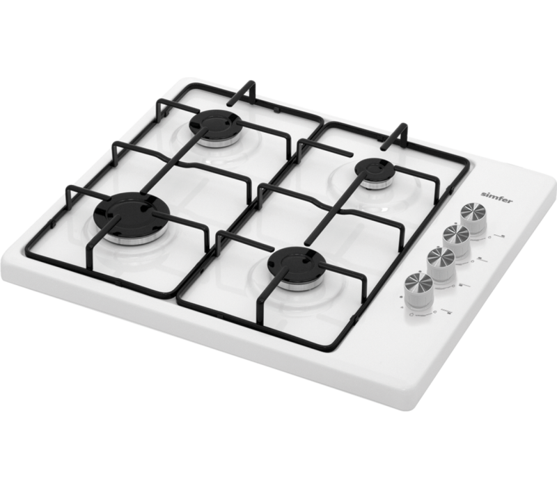 Simfer 3010N 4 Gözü Gazlı Set Üstü Emaye Ocak, LPG Dönüşümlü, 60 cm, Beyaz