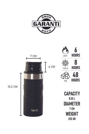 TanQ Ömür Boyu Garantili Active Paslanmaz Çelik Termos 0.35 Lt- (12 Oz)